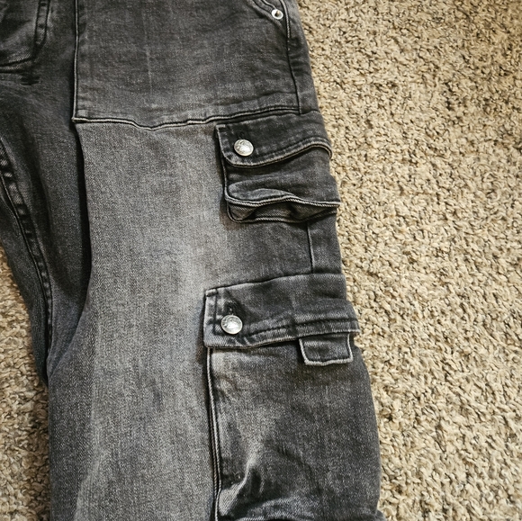 Ksubi Dark Gray Denim Pants Cargo Rock Style - Picture 6 of 10